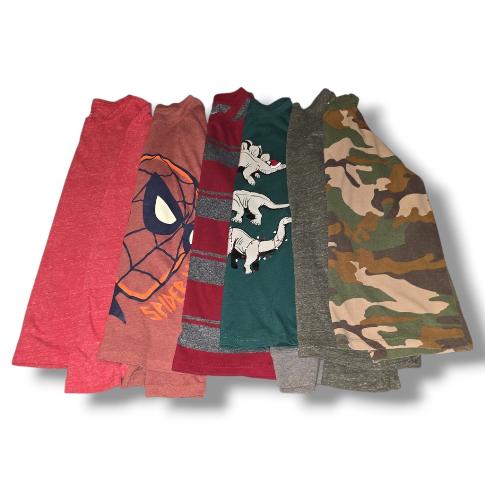 6- Size 8 Boys Long-sleeve T-Shirts. Various Brands. All Pictured.
